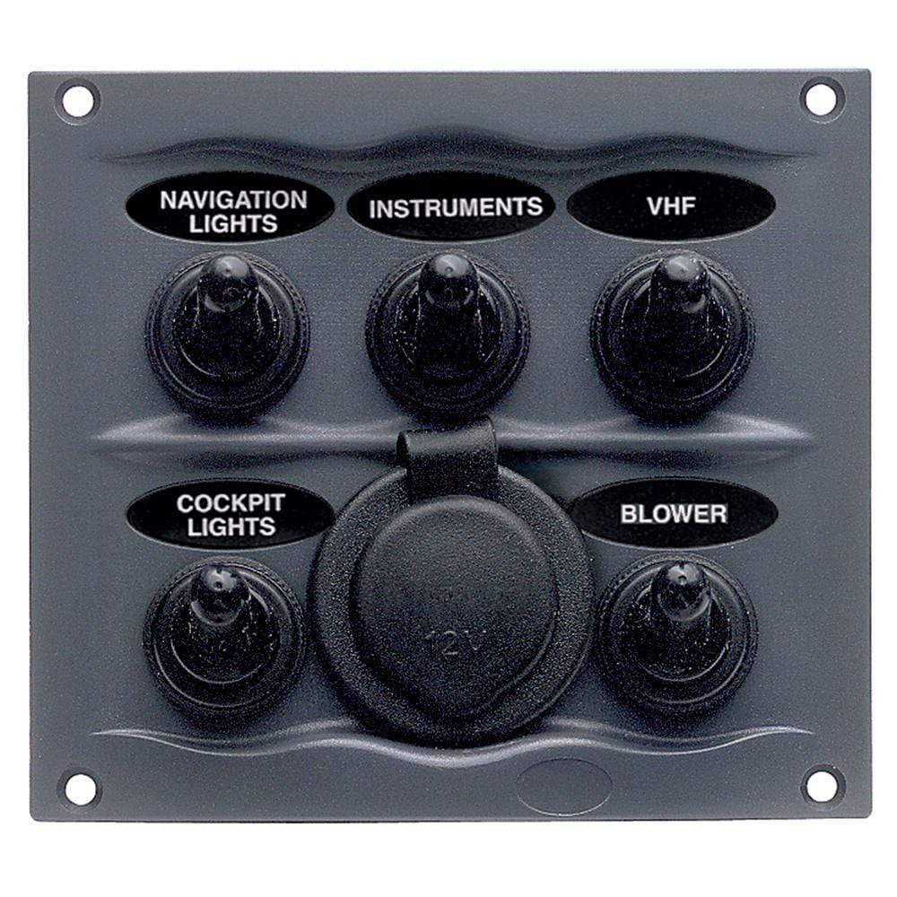 Marinco Recreational Group Qualifies for Free Shipping Marinco Waterproof Switch Panel 5-Switch 12v Grey #900-5WPS