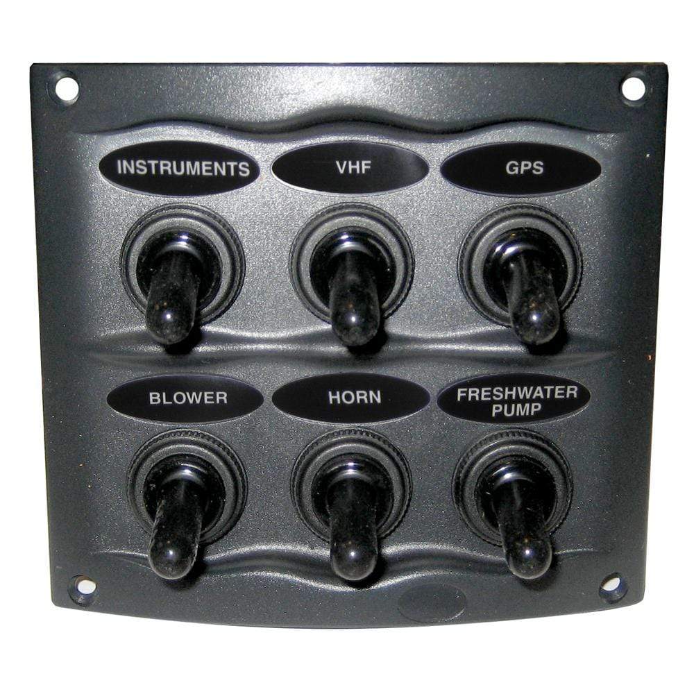 Marinco Recreational Group Qualifies for Free Shipping Marinco Waterproof Switch Panel 6-Switch Grey #900-6WP