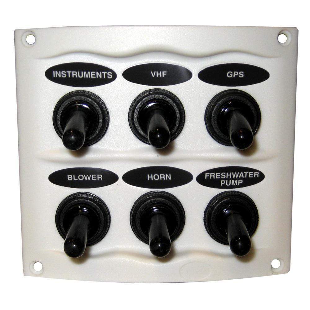 Marinco Recreational Group Qualifies for Free Shipping Marinco Waterproof Switch Panel 6-Switch White #900-6WPW