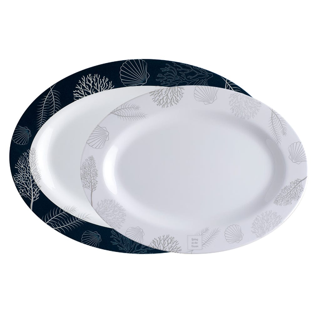 Marine Business Qualifies for Free Shipping Marine Business Living Oval Serving Platters Set-2 #18009