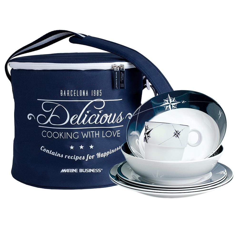 Marine Business Qualifies for Free Shipping Marine Business Northwind 16-pc Tableware Set & Basket #15147