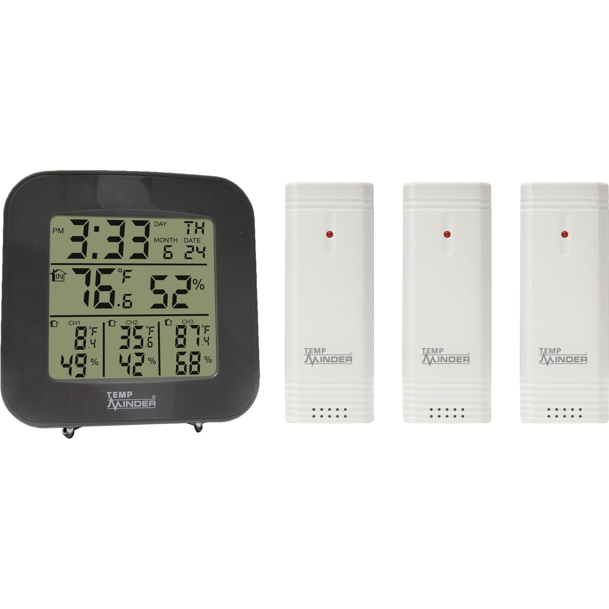 Minder Research Qualifies for Free Shipping Minder 4-Zone Temp Humidity Station #TM22250VP