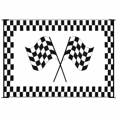 Ming's Mark Qualifies for Free Shipping Ming's Mark 6091 Stylish Camping Racing Flag Patio Mat 6' x 9' #RF-6091