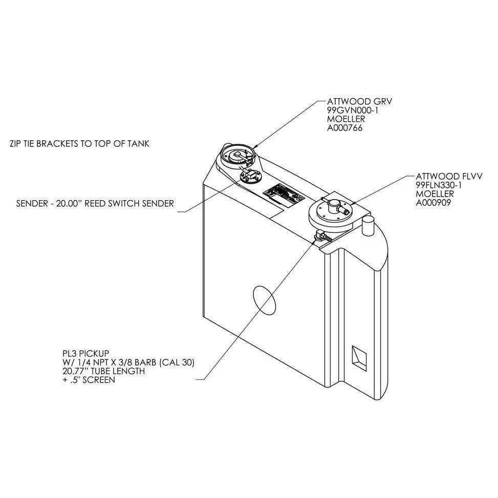 Moeller 18 Gallon Redi Fuel Tank #FTA001092BR