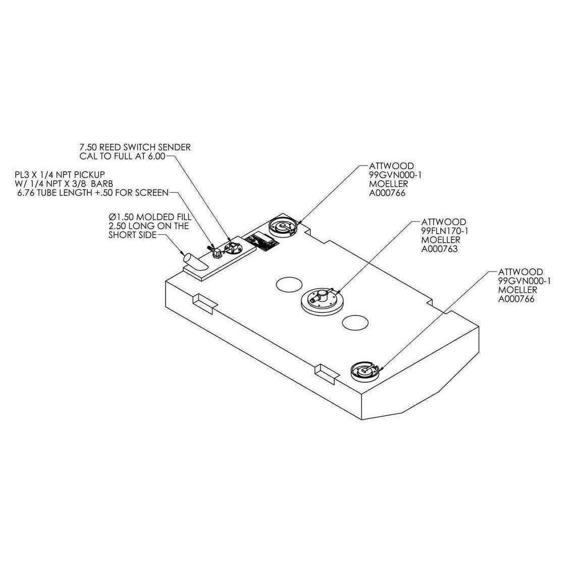 Moeller 29 Gallon Redi Fuel Tank FTA001109BR First Choice Marine