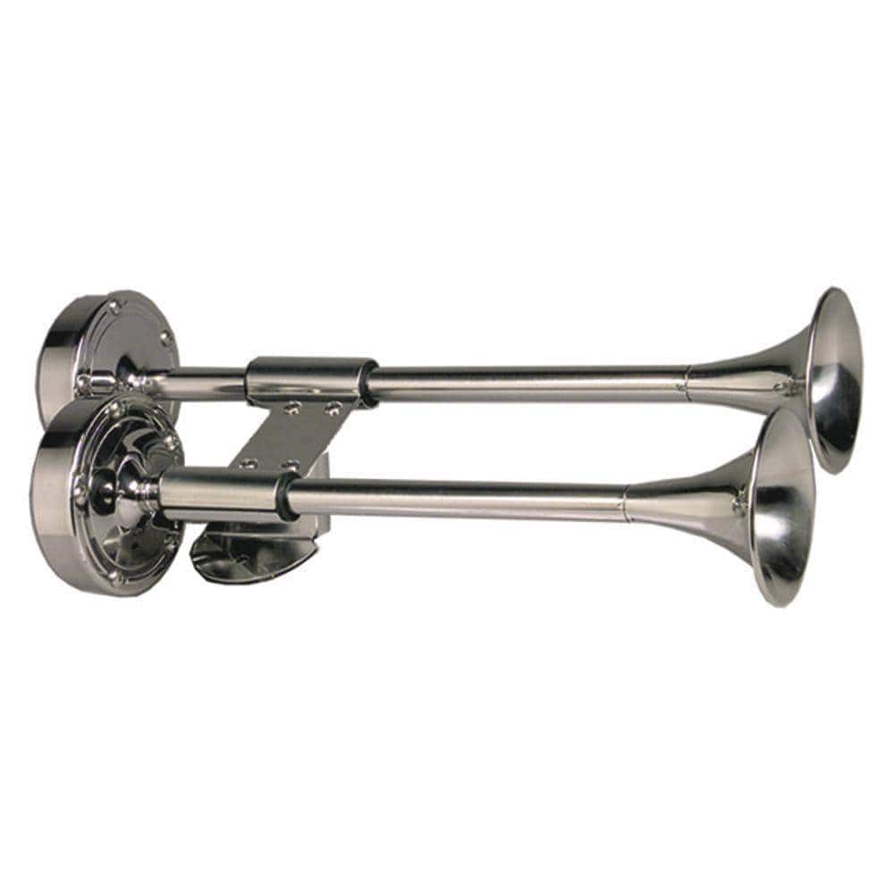 Ongaro Qualifies for Free Shipping Ongaro Deluxe SS Shorty Dual Trumpet Horn 12v #10012