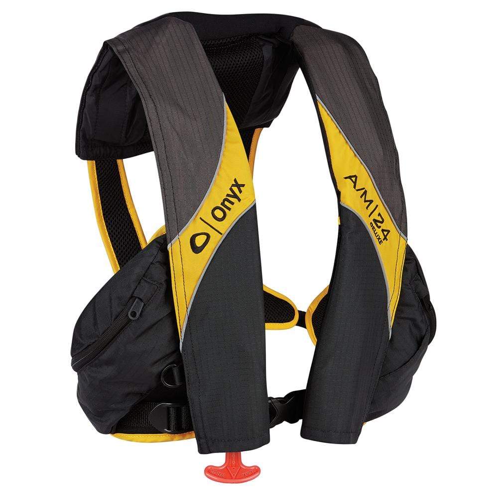 Onyx Outdoor Hazardous Item - Not Qualified for Free Shipping Onyx A/M 24 Deluxe Inflatable Jacket Carbon/Yellow #132100-701-004-15