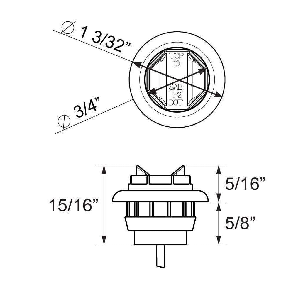Optronics LED Uni-Light Red Sidelight #MCL12RK