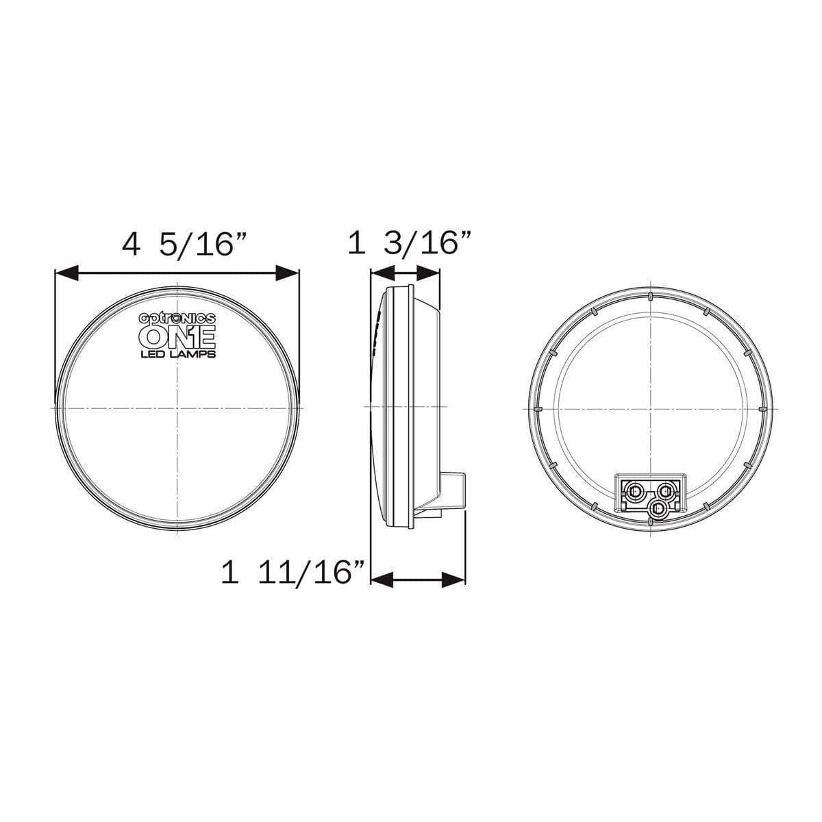 Optronics Light 4" Round LED with Grommet Plug #STL003RK