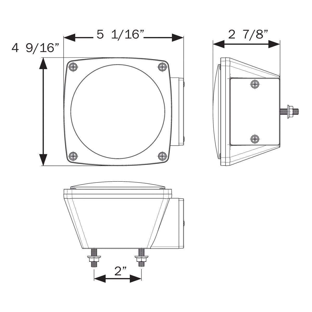 Optronics Light Square LED 6-Function #STL008RS
