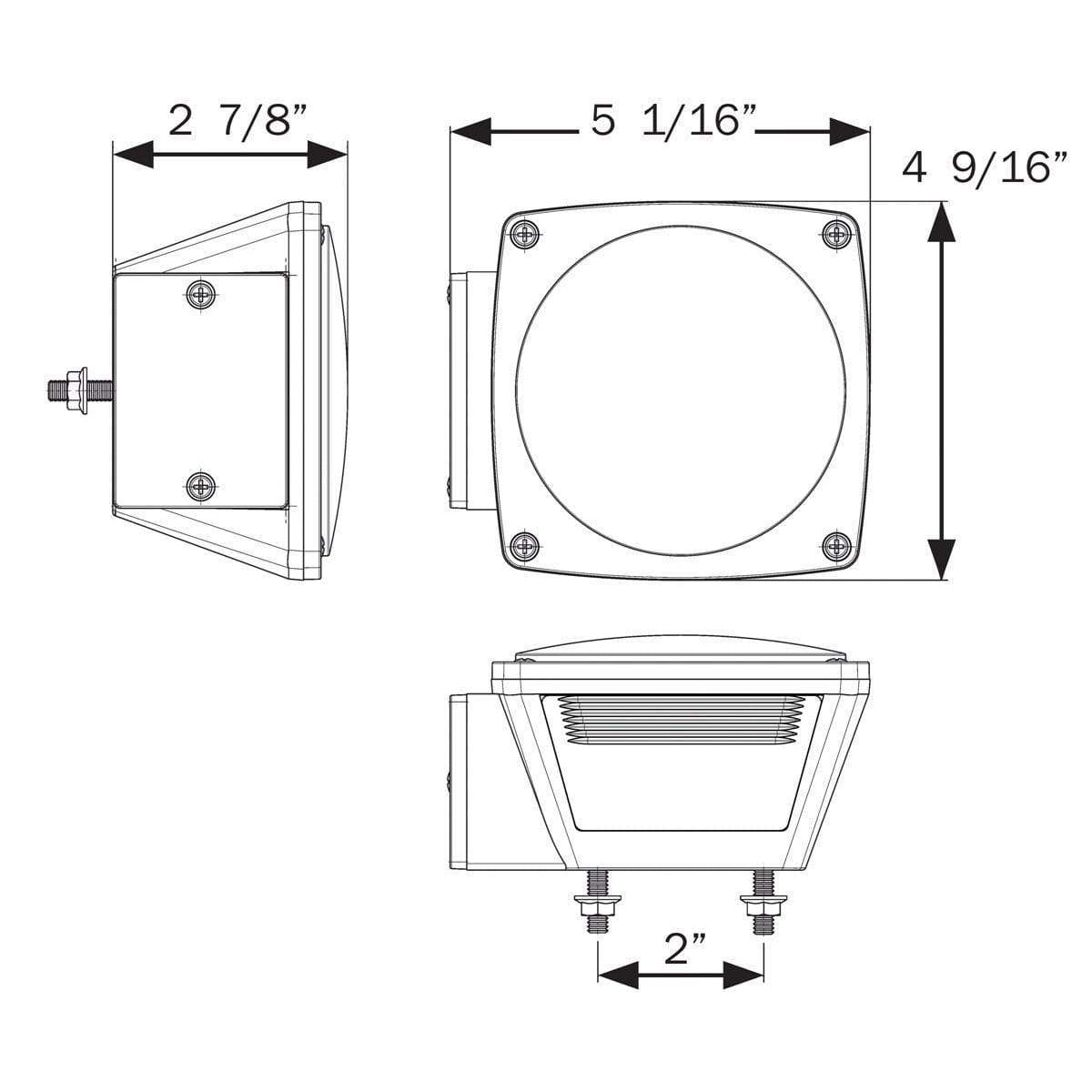Optronics Light Square LED 7-Function #STL009RS
