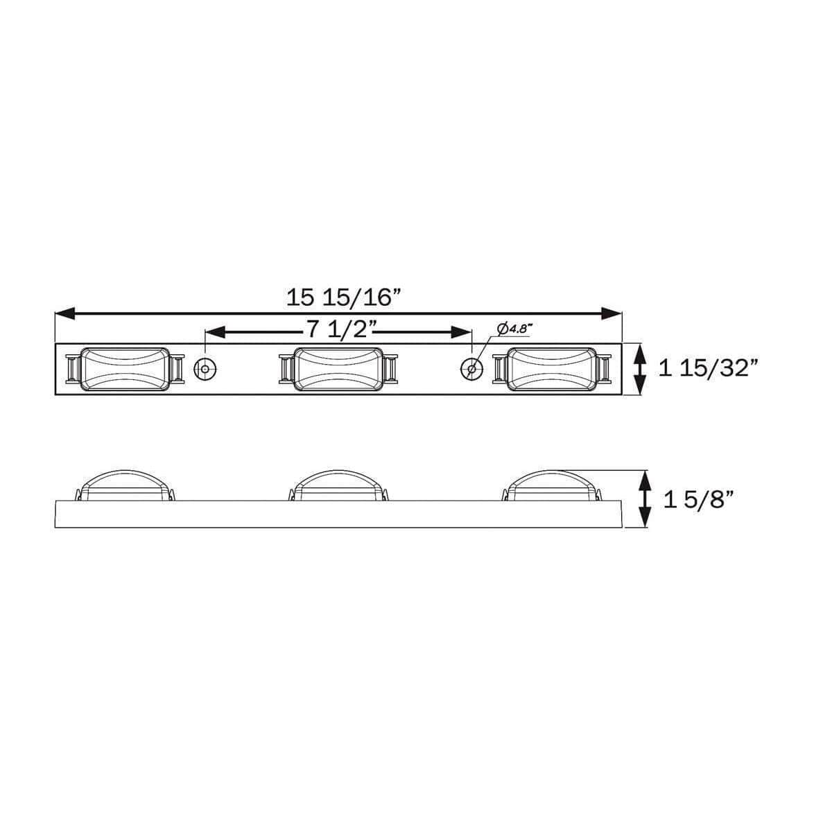 Optronics Qualifies for Free Shipping Optronics Red Sealed Identification Light Bar #MC93RK