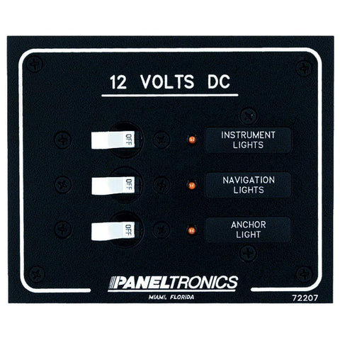 Paneltronics Qualifies for Free Shipping Paneltronics Standard DC 3-Position Breaker Panel with LEDs #9972207B