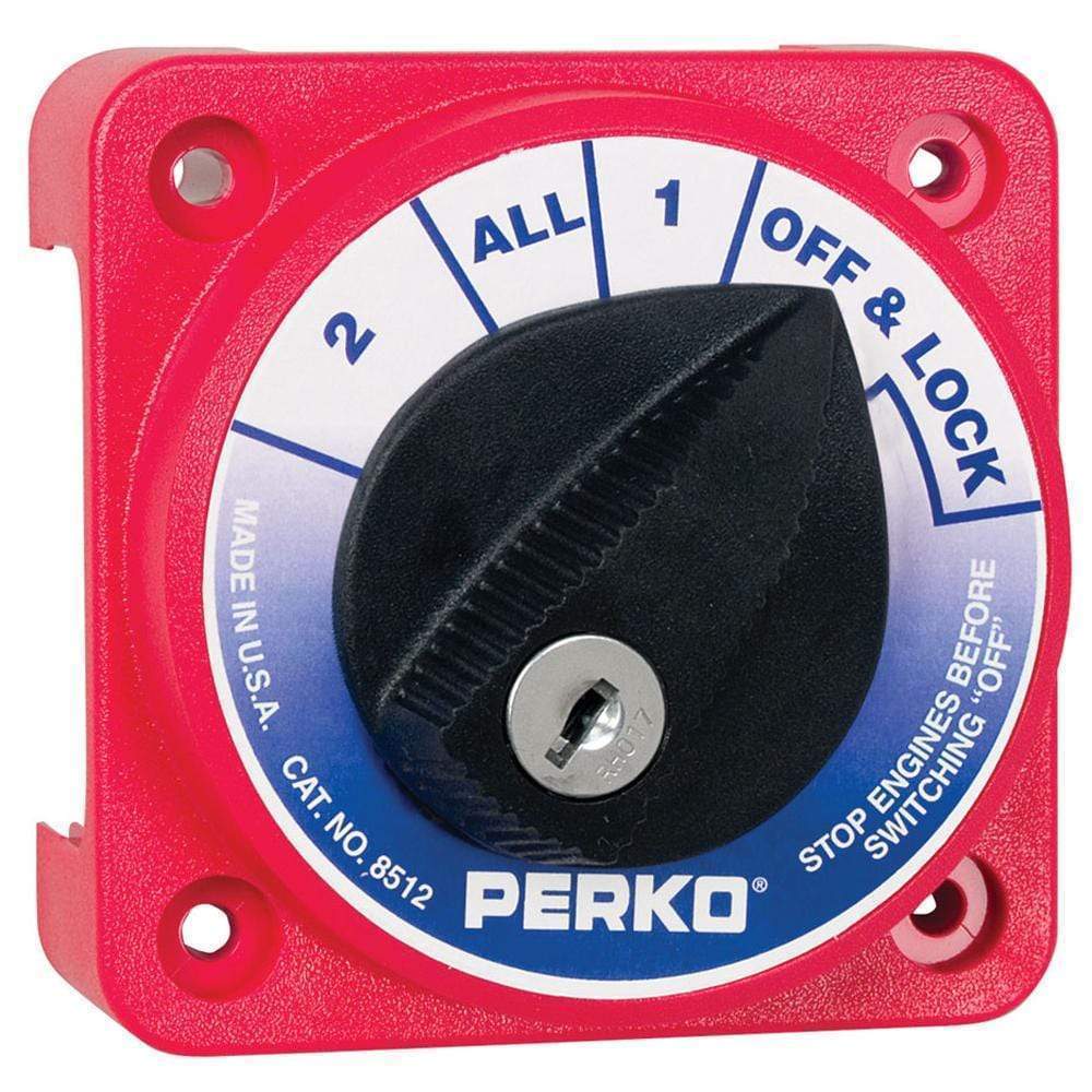 Perko Compact Medium-Duty Battery Selector Switch w/ Key Lock #8512DP