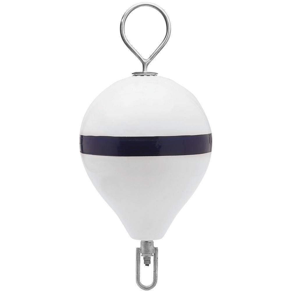 Polyform U.S. Qualifies for Free Shipping Polyform Mooring Buoy with SS 17" D White Blue Stripe #CM-3SS W-STR