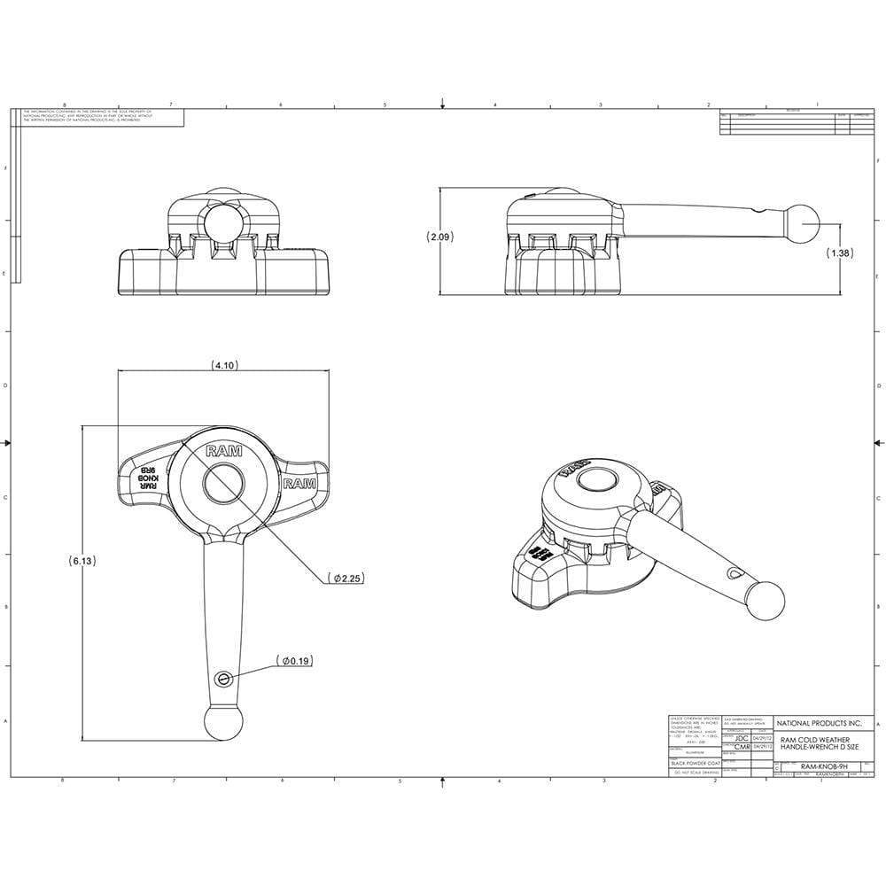 Ram Mounts Qualifies for Free Shipping RAM Handle Wrench for D Size Ball Arms and Mounts #RAM-KNOB9HU