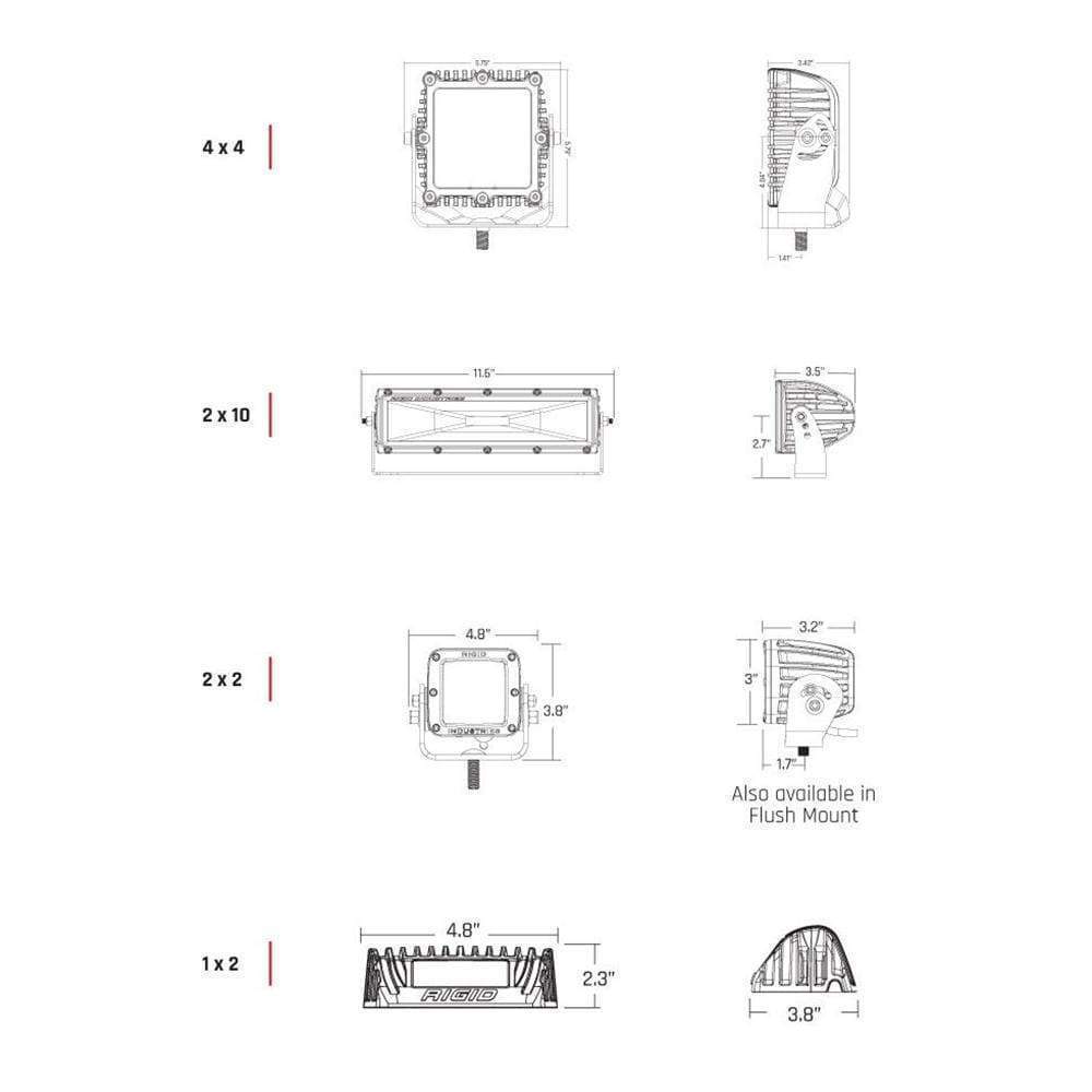 RIGID 2" x 2" 115-Degree Scene Light White #681613
