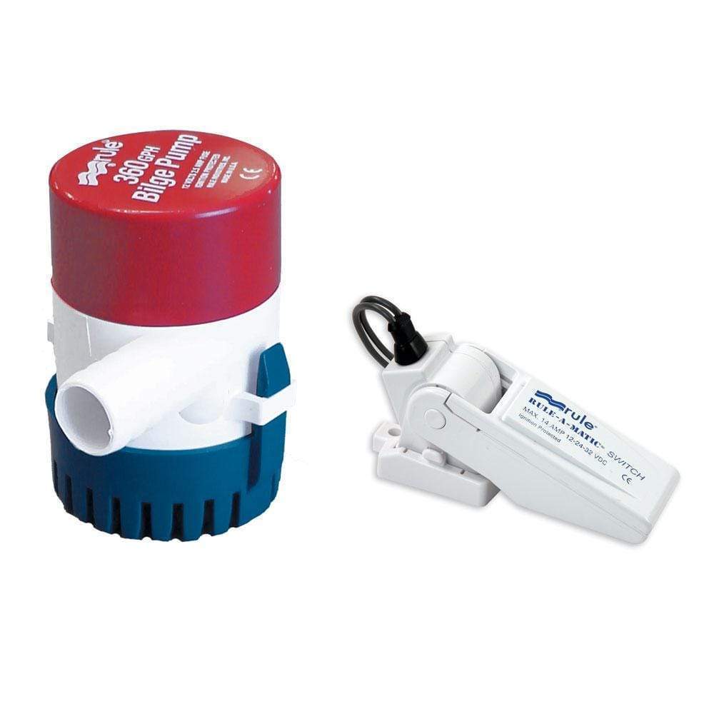 Rule 360 GPH Bilge Pump with Rule A-Matic Float Switch #24-35A