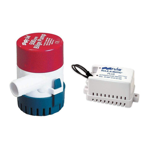 Rule Qualifies for Free Shipping Rule 500 GPH Bilge Pump with Rule-A-Matic Plus Float Switch #25-40A