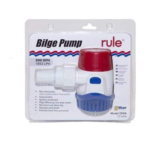Rule Qualifies for Free Shipping Rule 500 GPH Standard 12v Bilge Pump #25DA