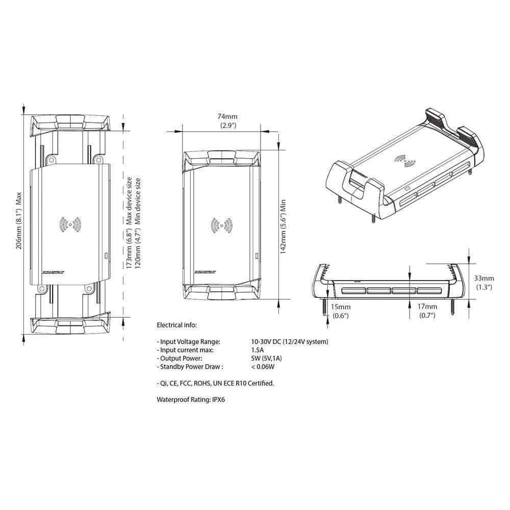 Scanstrut Qualifies for Free Shipping Scanstrut Rokk Wireless Active Charging Cradle for Phone #SC-CW-04E