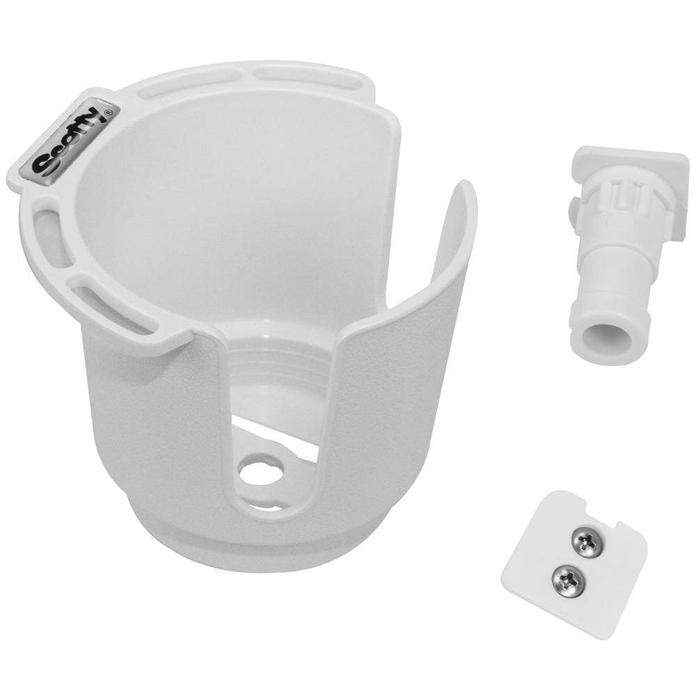 Scotty Qualifies for Free Shipping Scotty Cup/Rod Holder Post & Bulkhead Gunnel Mount White #311-WH