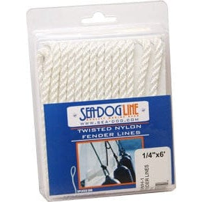 Sea-Dog Qualifies for Free Shipping Sea-Dog 1/4" x 6 Twisted Nylon Fender Line White Pair #301106006WH-1