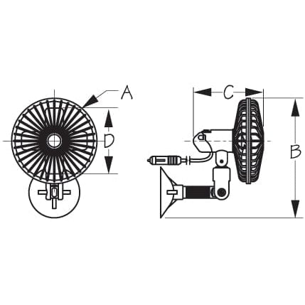 Sea-Dog Qualifies for Free Shipping Sea-Dog 12v Suction Cup Mount Fan #450120-1