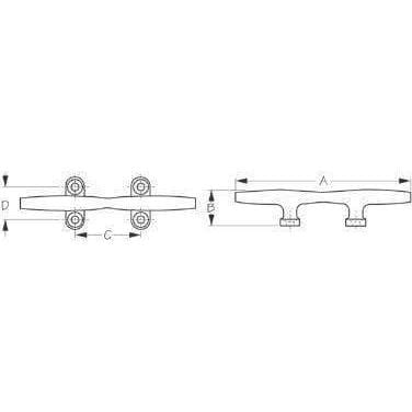 Sea-Dog Qualifies for Free Shipping Sea-Dog 4" Stainless Open Base Cleat #041604-1