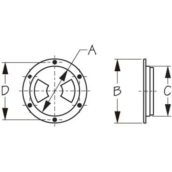 Sea-Dog Qualifies for Free Shipping Sea-Dog 5-7/16" White Screw Out Deck Plate with Internal Collar #337152