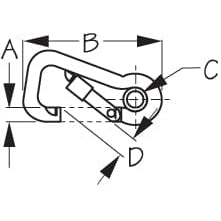 Sea-Dog Qualifies for Free Shipping Sea-Dog Assymetrical Snap with Eye 4-3/4" #150128