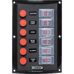 Sea-Dog Qualifies for Free Shipping Sea-Dog Splash Garde Vertical 6-Gang Rocker Switch Panel #424116-1