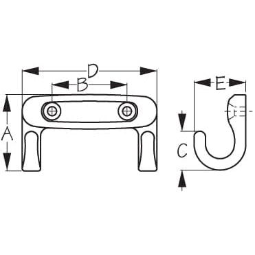 Sea-Dog Qualifies for Free Shipping Sea-Dog SS Coat Hook Double #671492-1