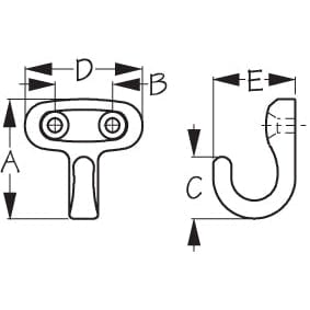 Sea-Dog Qualifies for Free Shipping Sea-Dog SS Coat Hook Single #671491-1