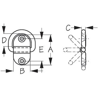 Sea-Dog Qualifies for Free Shipping Sea-Dog SS Folding D-Ring Large 2-Hole #048615-1
