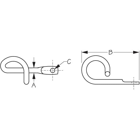 Sea-Dog Qualifies for Free Shipping Sea-Dog SS Mainsail Hook 5/16" #195410-1