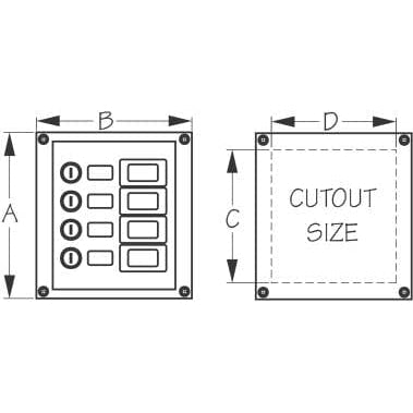 Sea-Dog Qualifies for Free Shipping Sea-Dog Switch Panel Vertical 4-Switch #424016-1