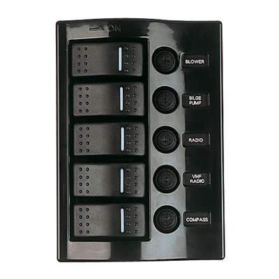 Sea-Dog Qualifies for Free Shipping Sea-Dog Wave Rocker 5 Switch Fuse Panel #425110-1