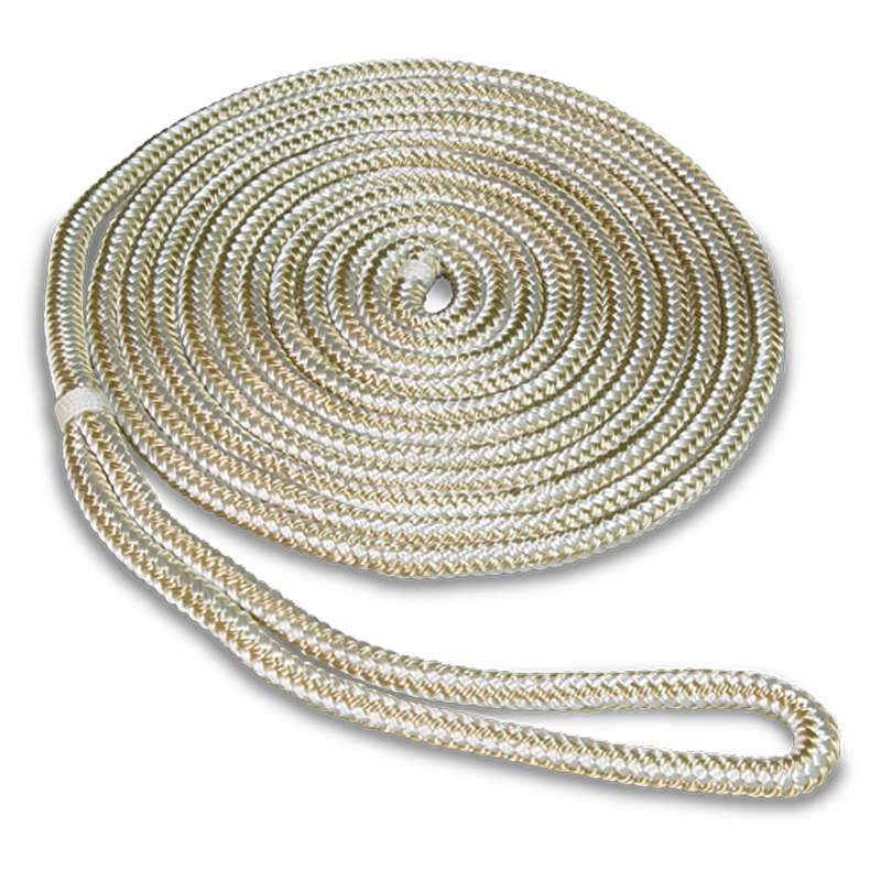 Seasense Qualifies for Free Shipping Seasense 1/2" x 25' Double Braid Dock Line Nylon Gold/White #50013066