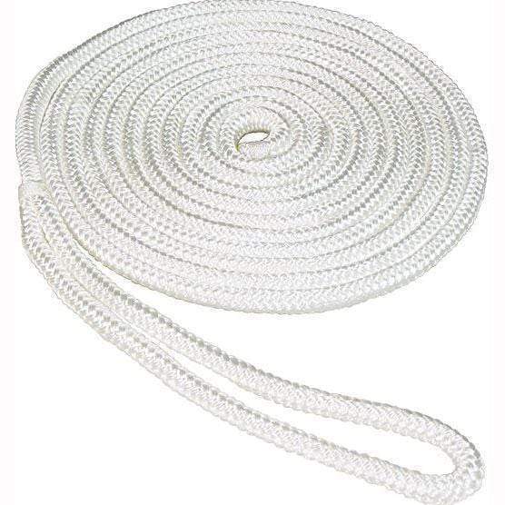 Seasense 3/8" x 25' Double Braid Dock Line Nylon White #50013212