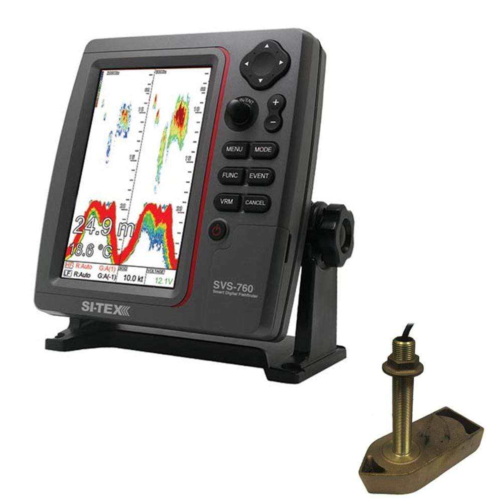SI-TEX Qualifies for Free Shipping SI-TEX SVS-760 Fish Finder Kit w/Bronze Thru-Hull w/Temp #SVS-760TH1