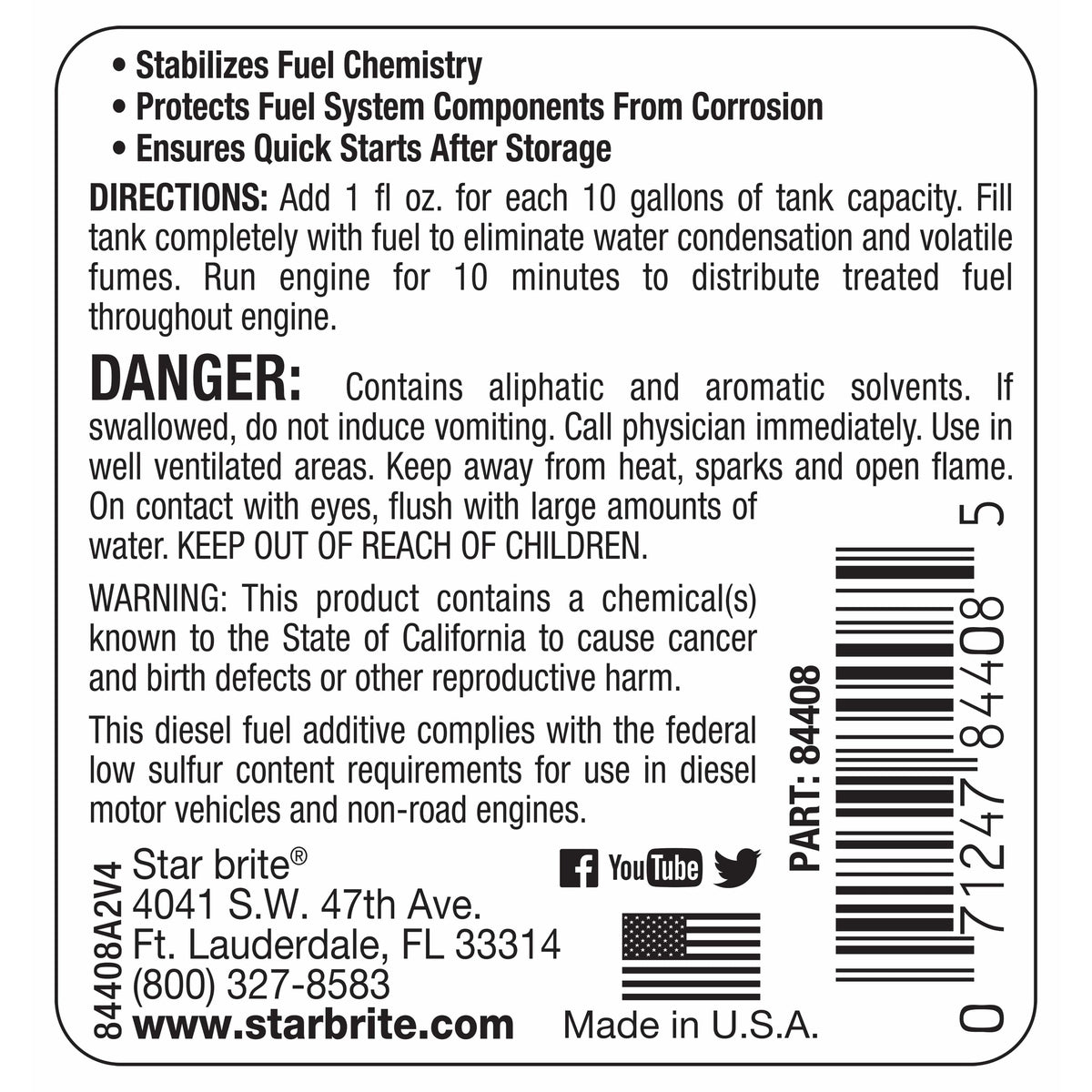 Star Brite Qualifies for Free Shipping Star Brite Additive Diesel Storage 8 oz #84408