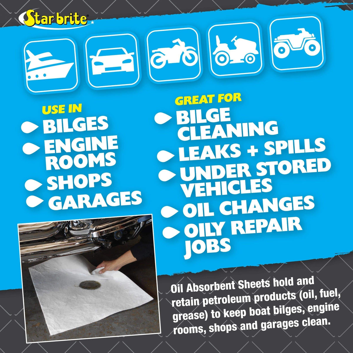 Star Brite Qualifies for Free Shipping Star Brite Bilge Oil Pads 17" x 19" Heavy Weght 5-pk #091845