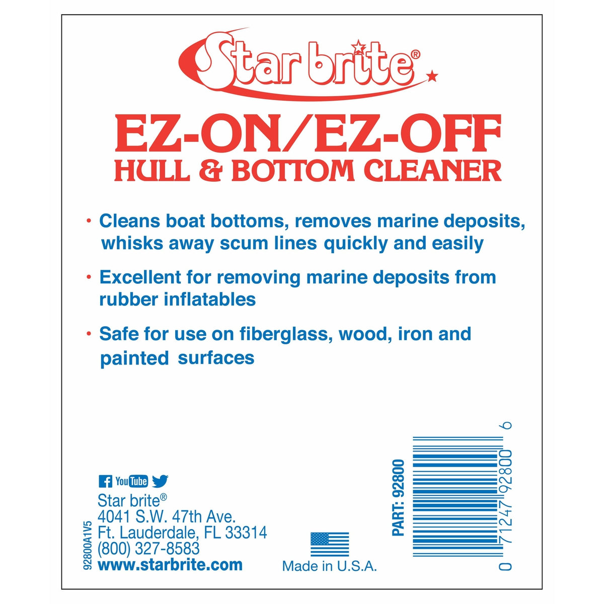 Star Brite Qualifies for Free Shipping Star Brite EZ-ON EZ-OFF Hull and Bottom Cleaner #92800
