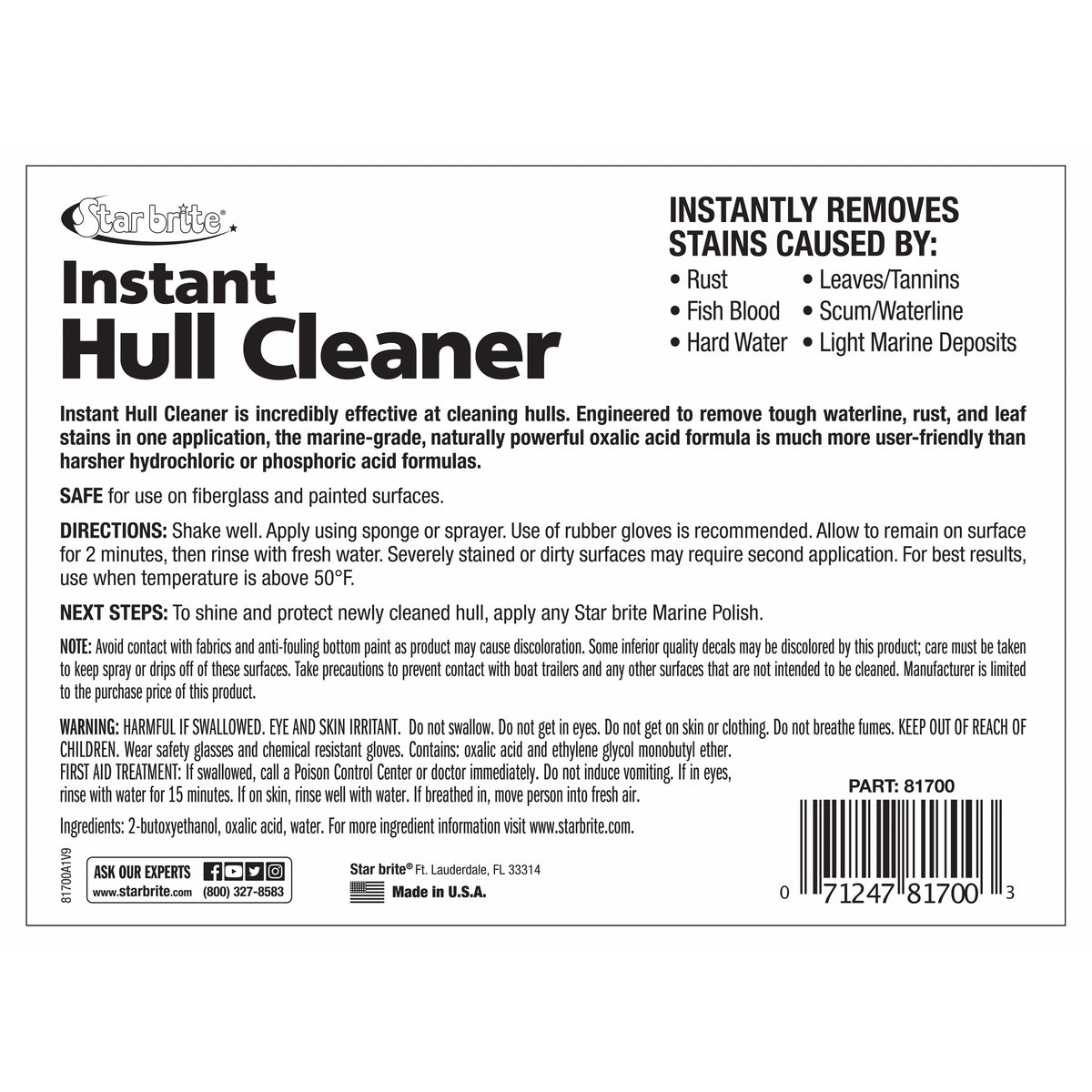 Star Brite Qualifies for Free Shipping Star Brite Hull Cleaner Gallon #081700N