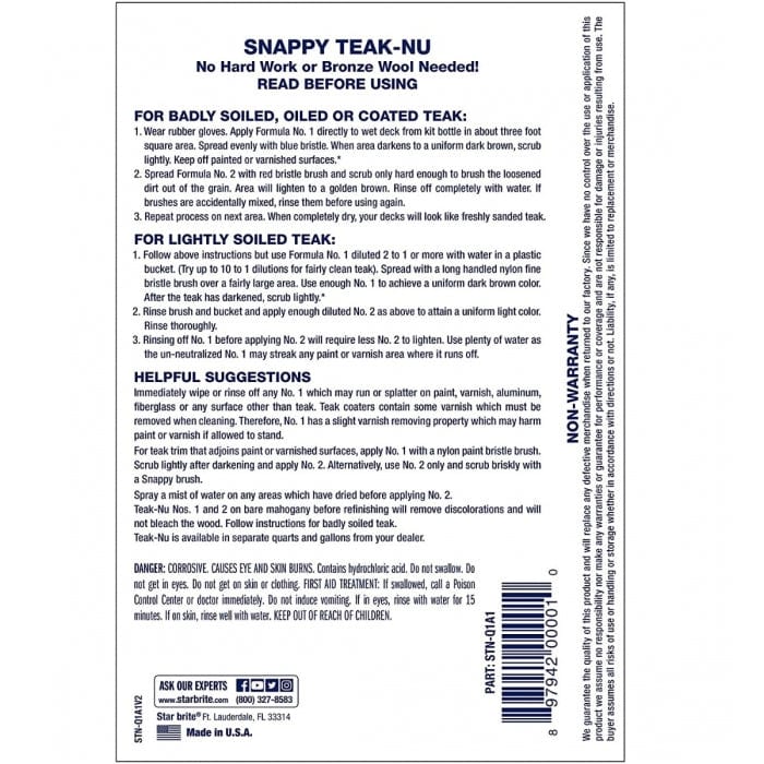 Star Brite Qualifies for Free Shipping Star brite Snappy Teak-Nu Kit 32 oz 2-pk #STN-QKIT