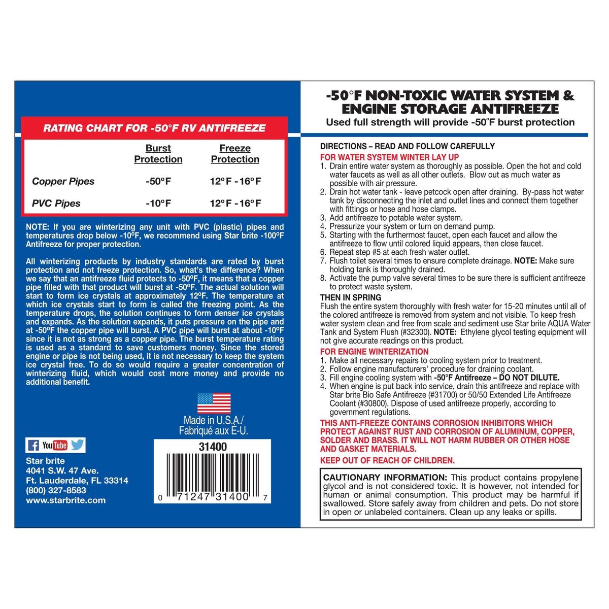 Star Brite Qualifies for Free Shipping Star Brite Star Antifreeze -50 Pink Gallon 31400R