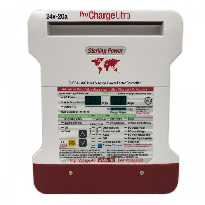 Sterling Power Qualifies for Free Shipping Sterling Power Pro Charge Ultra 24v 20a 3-Bank Charger #PCU2420