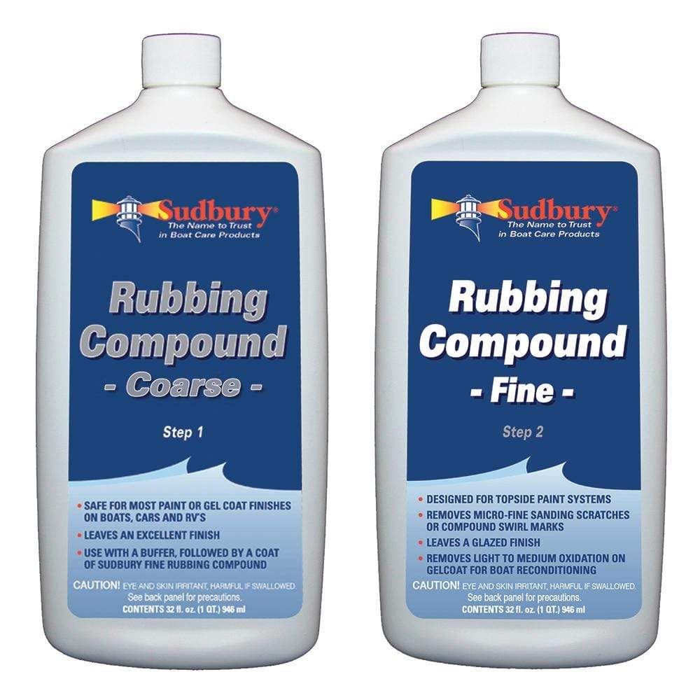 Sudbury Boat Care Qualifies for Free Shipping Sudbury Rubbing Compound Steps-1 & 2 32 oz ea Coarse/Fine #444-442KIT