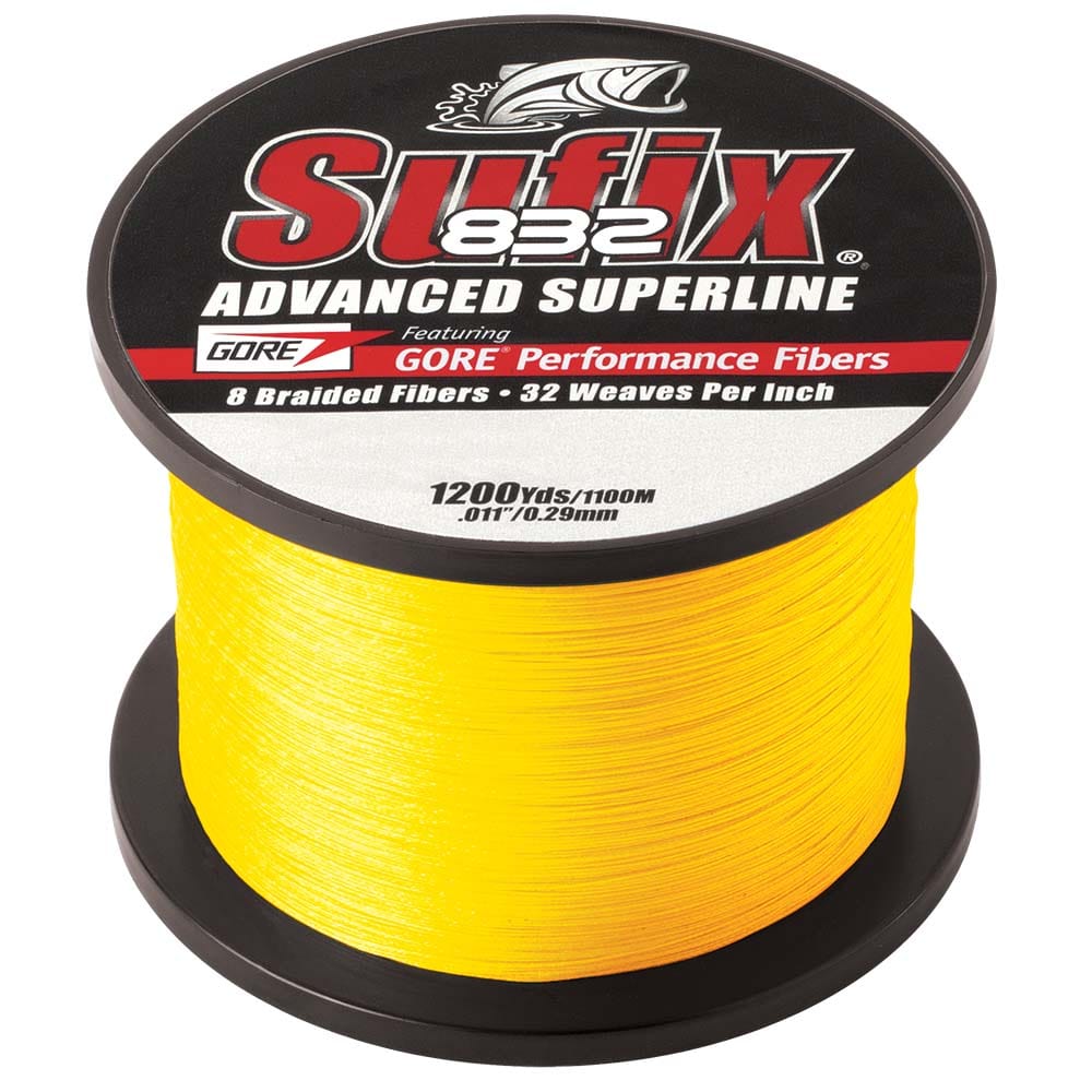 Sufix Qualifies for Free Shipping Sufix 832 Braid 10 lb Hi-Vis Yellow 1200 Yards #660-310Y